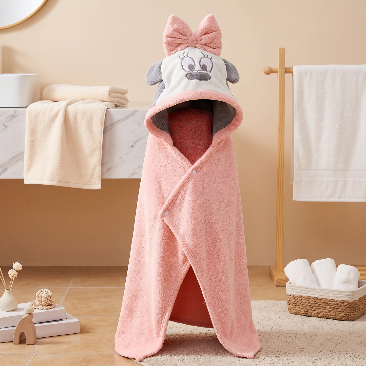 Baby Hooded Bath Towel – Plush Fleece Cotton Towel
