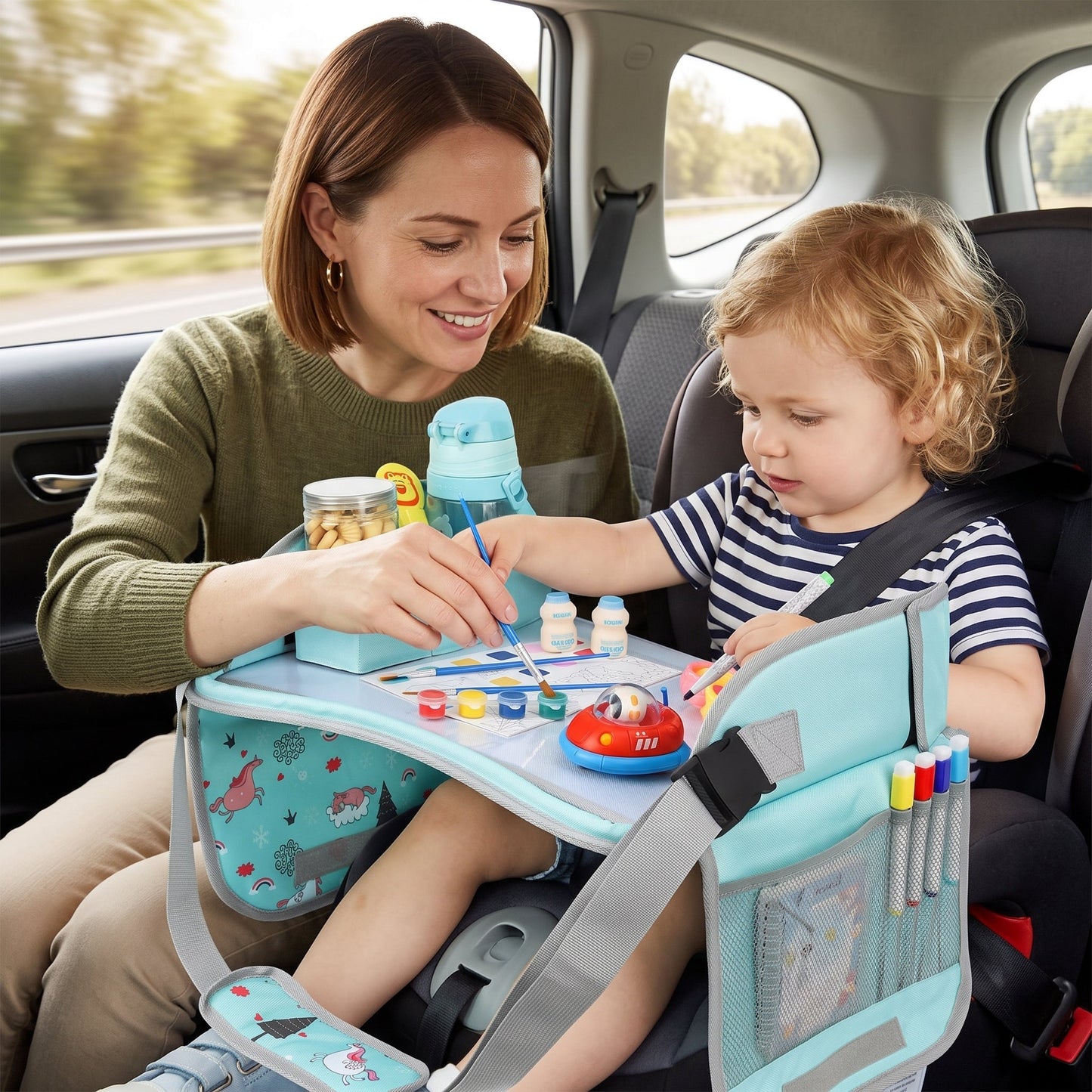 Kids Car Seat Travel Tray – Doodle Activity Table