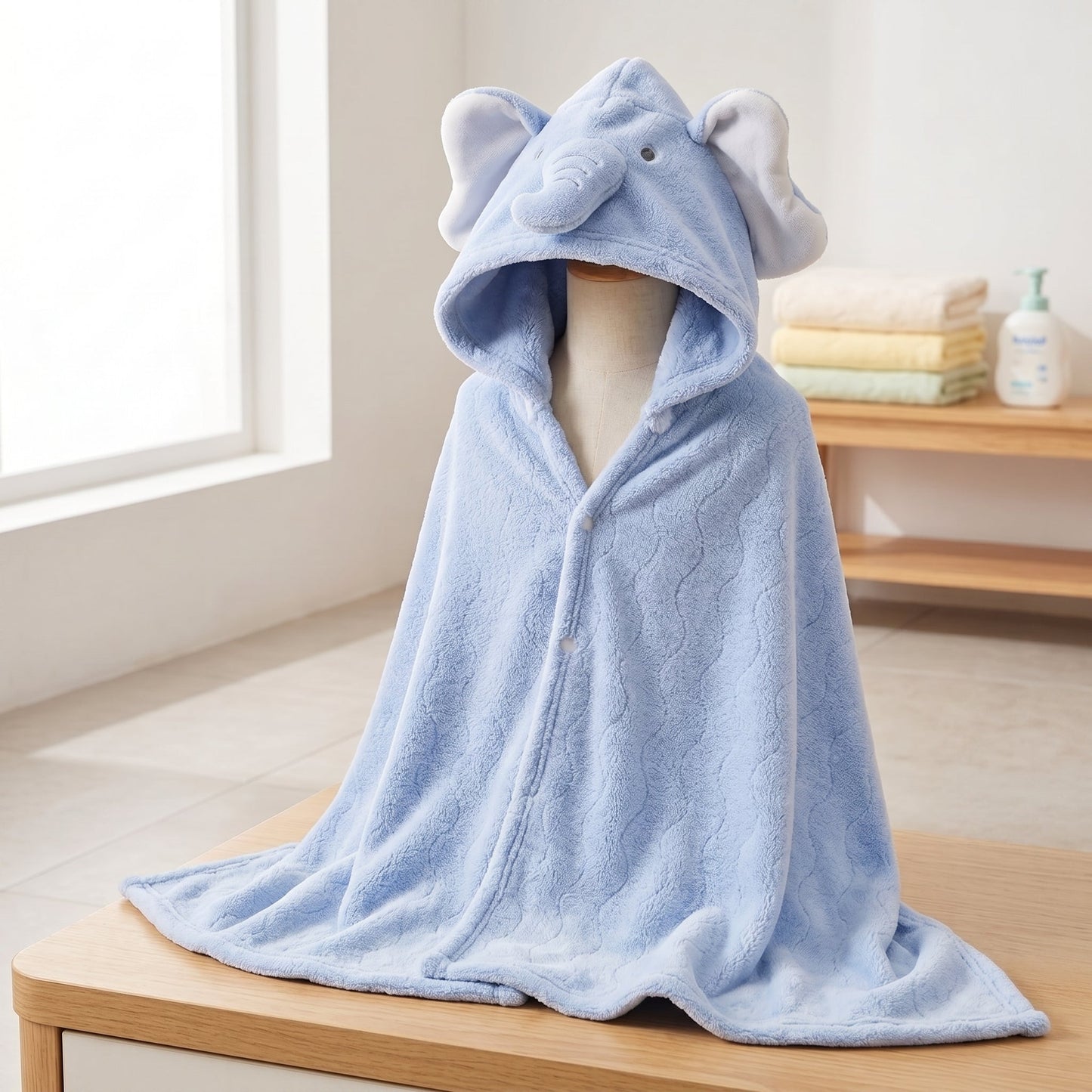 Baby & Kids Hooded Bathrobe – Soft Absorbent Towel Robe