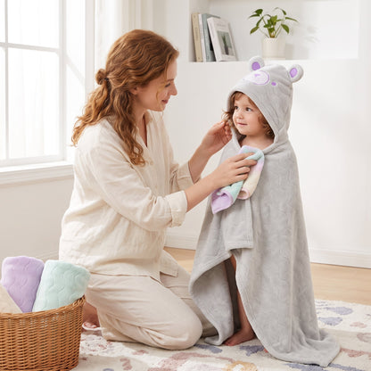 Baby & Kids Hooded Bathrobe – Soft Absorbent Towel Robe