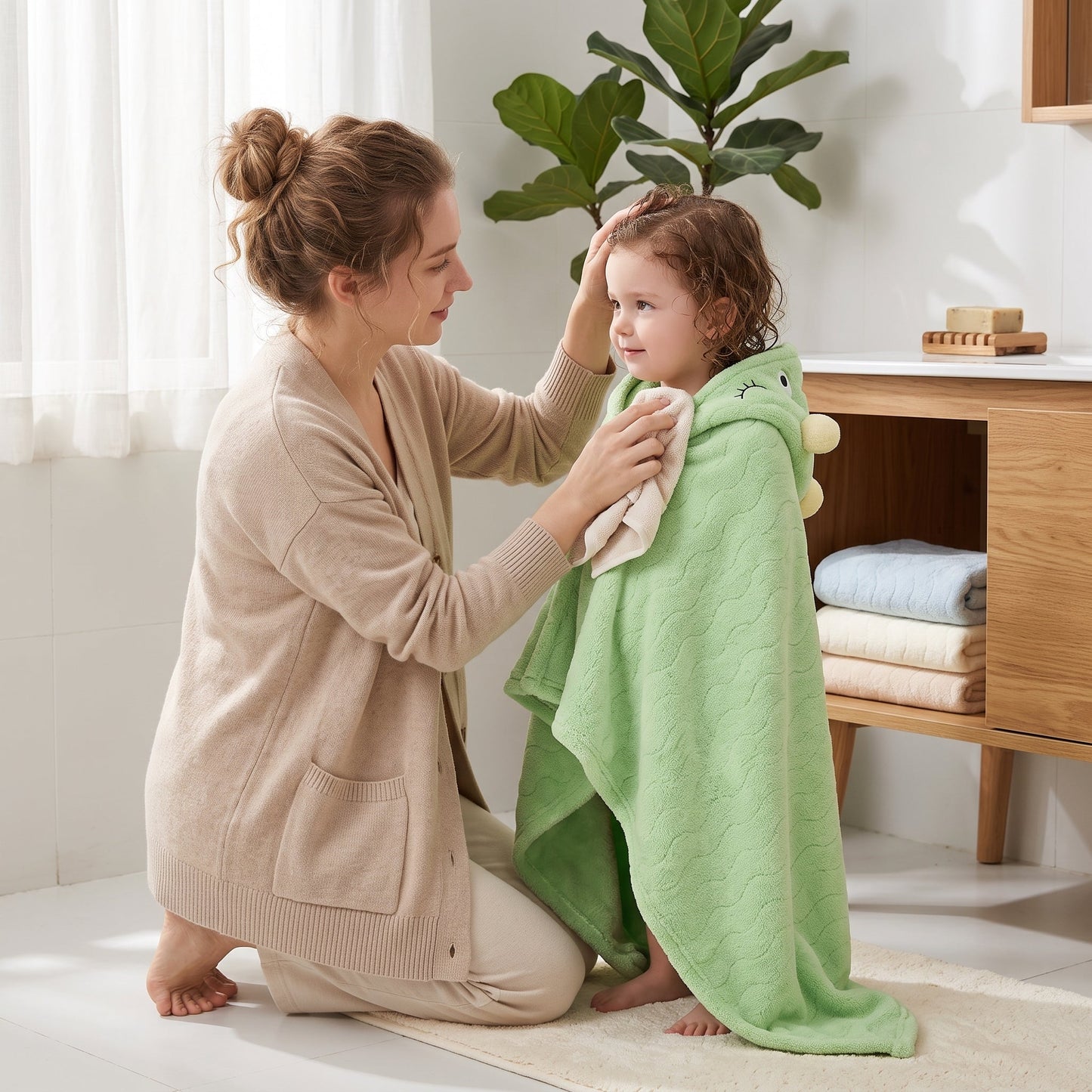 Baby & Kids Hooded Bathrobe – Soft Absorbent Towel Robe