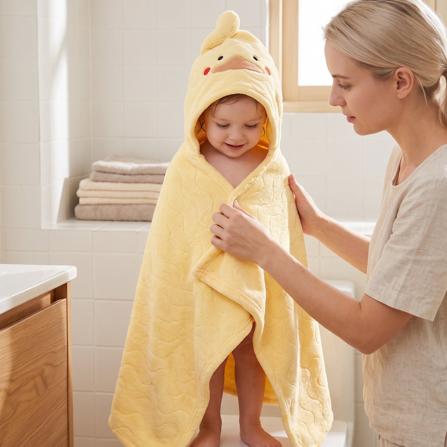 Baby & Kids Hooded Bathrobe – Soft Absorbent Towel Robe