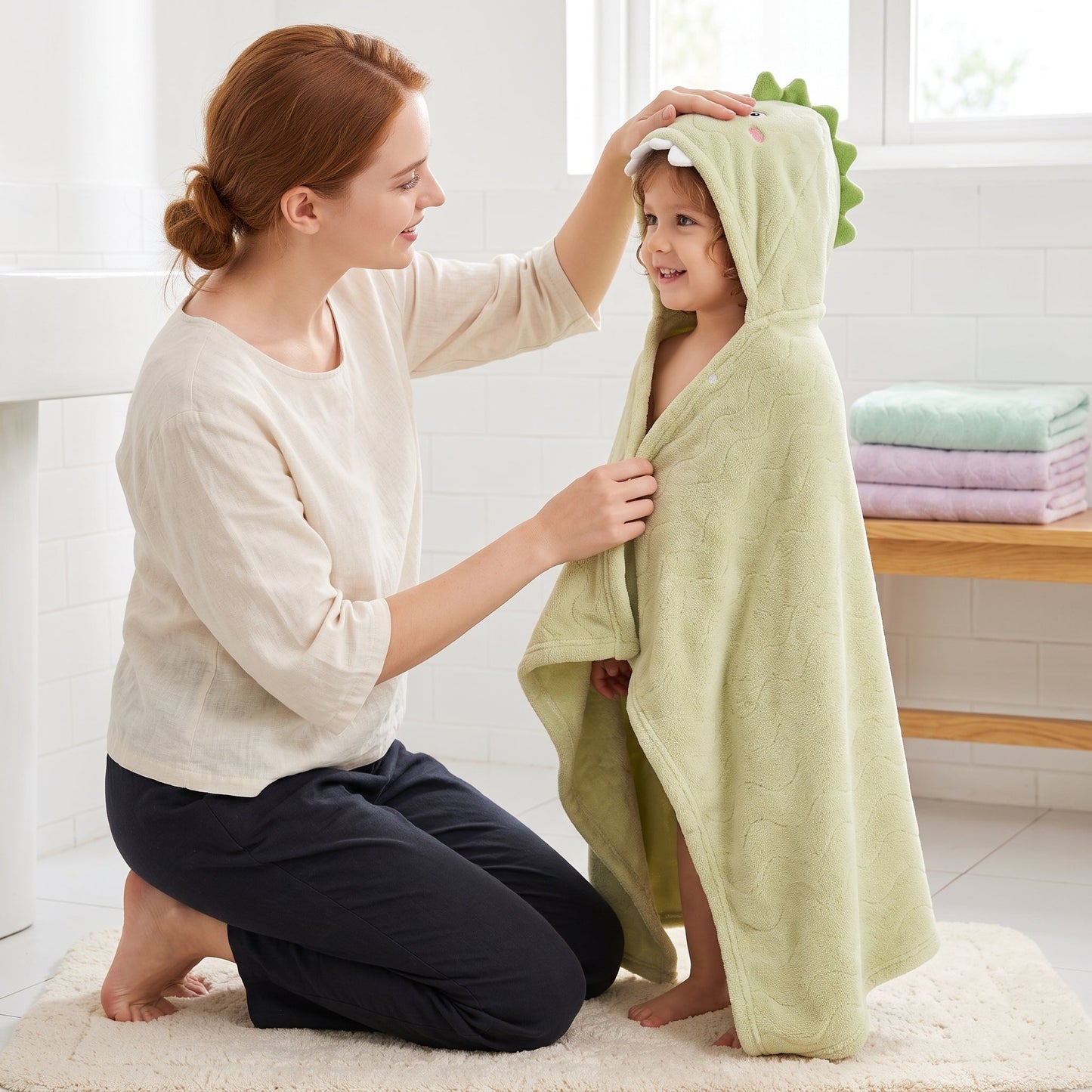 Baby & Kids Hooded Bathrobe – Soft Absorbent Towel Robe