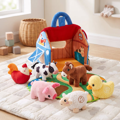 Farmyard Plush Animal Toy Set for Kids – Soft Stuffed Animals