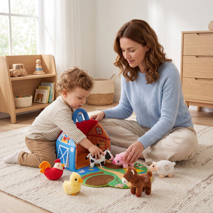 Farmyard Plush Animal Toy Set for Kids – Soft Stuffed Animals