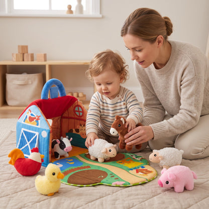 Farmyard Plush Animal Toy Set for Kids – Soft Stuffed Animals