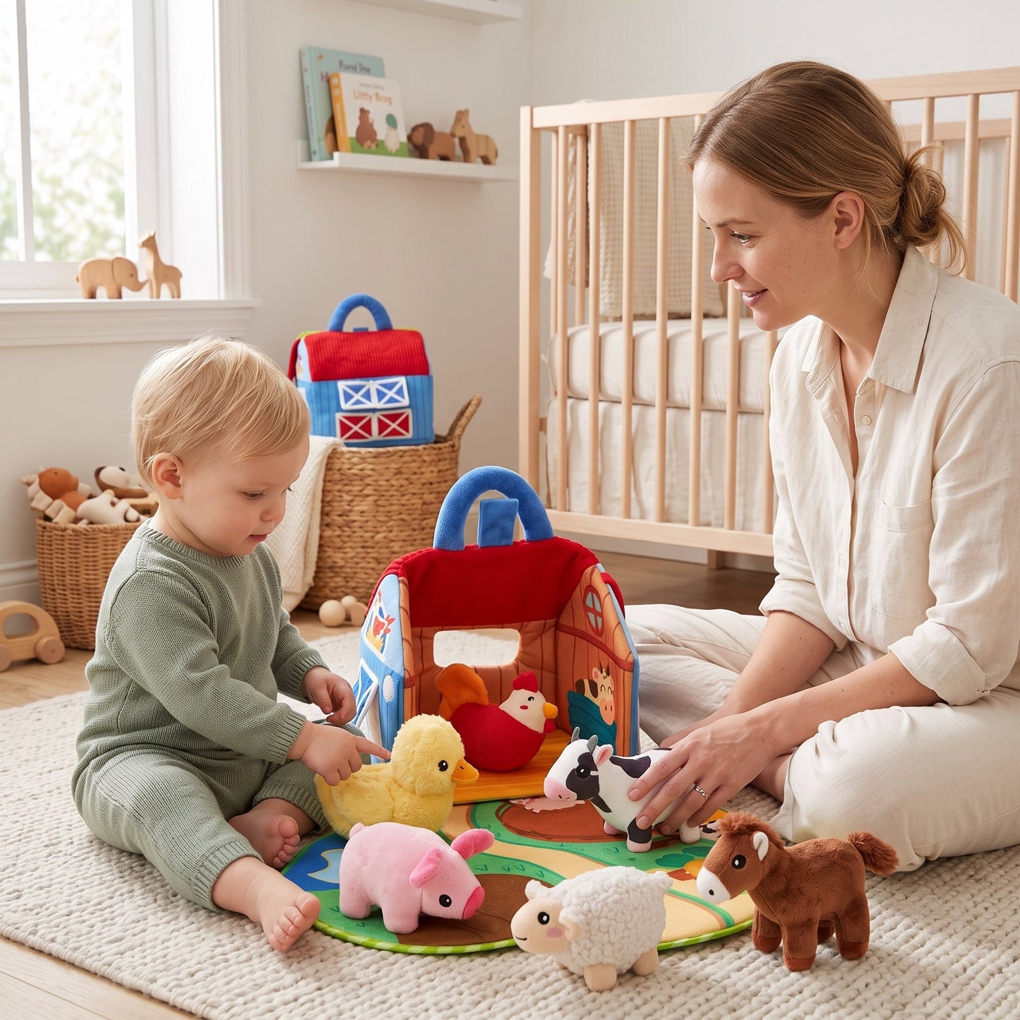 Farmyard Plush Animal Toy Set for Kids – Soft Stuffed Animals