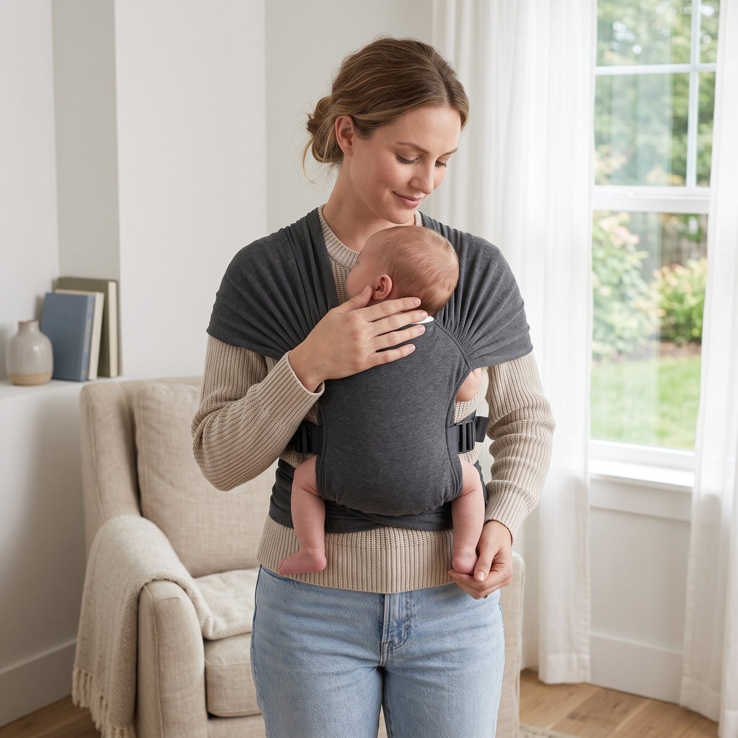 Adjustable Baby Wrap Carrier Sling – Soft Hands-Free Carry
