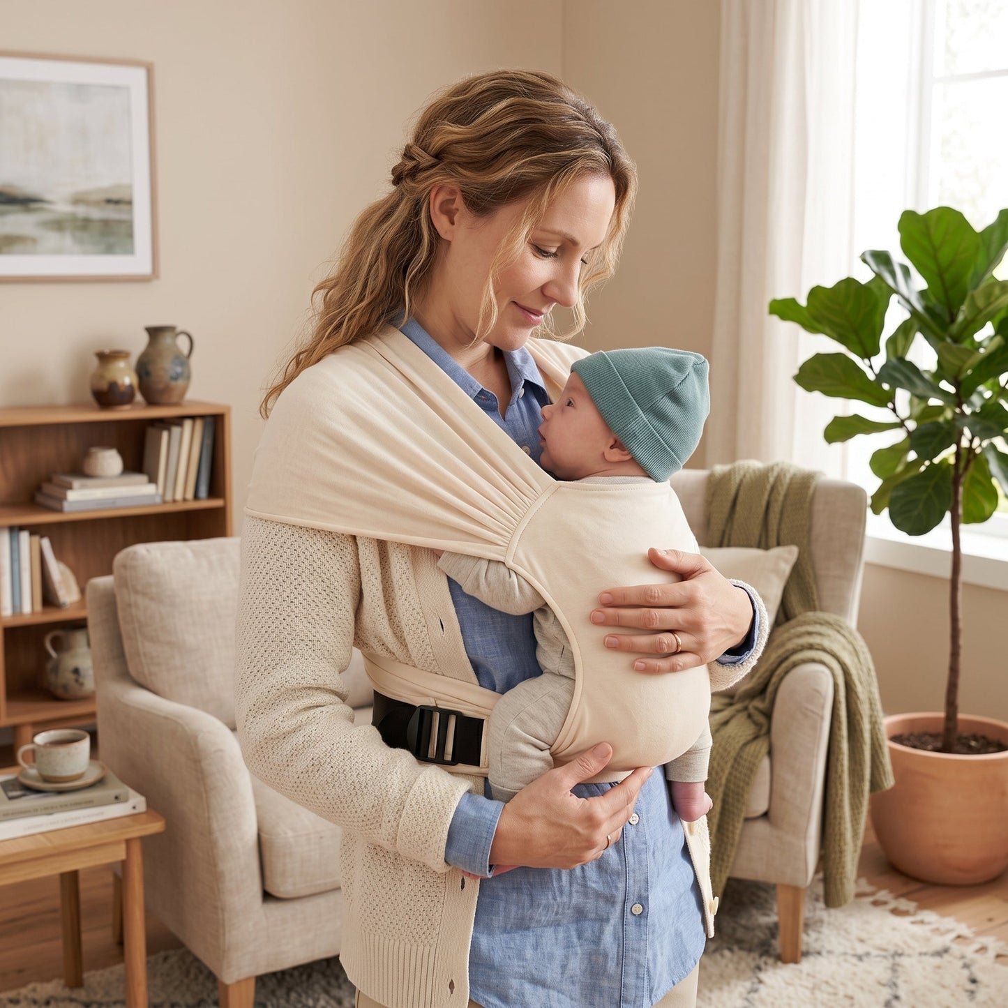 Adjustable Baby Wrap Carrier Sling – Soft Hands-Free Carry