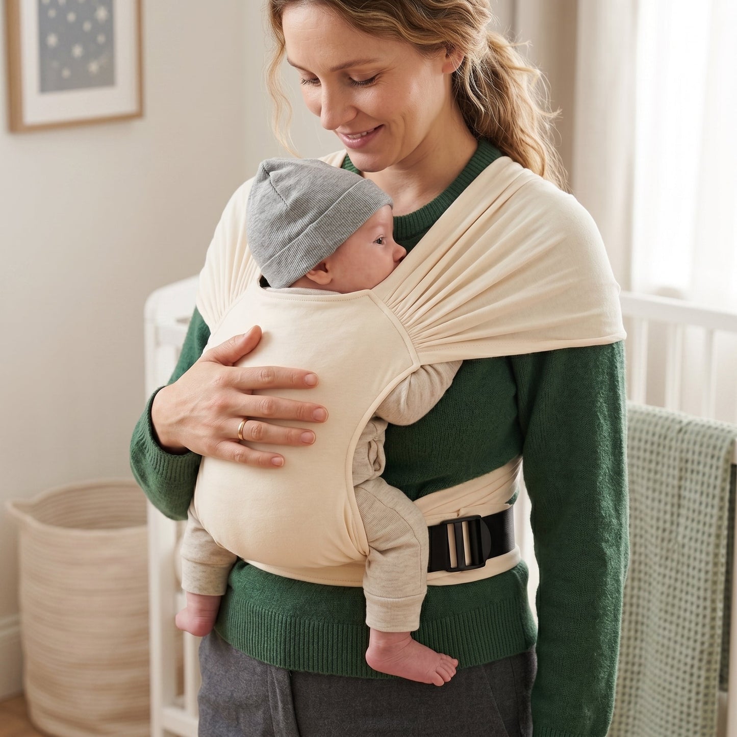 Adjustable Baby Wrap Carrier Sling – Soft Hands-Free Carry