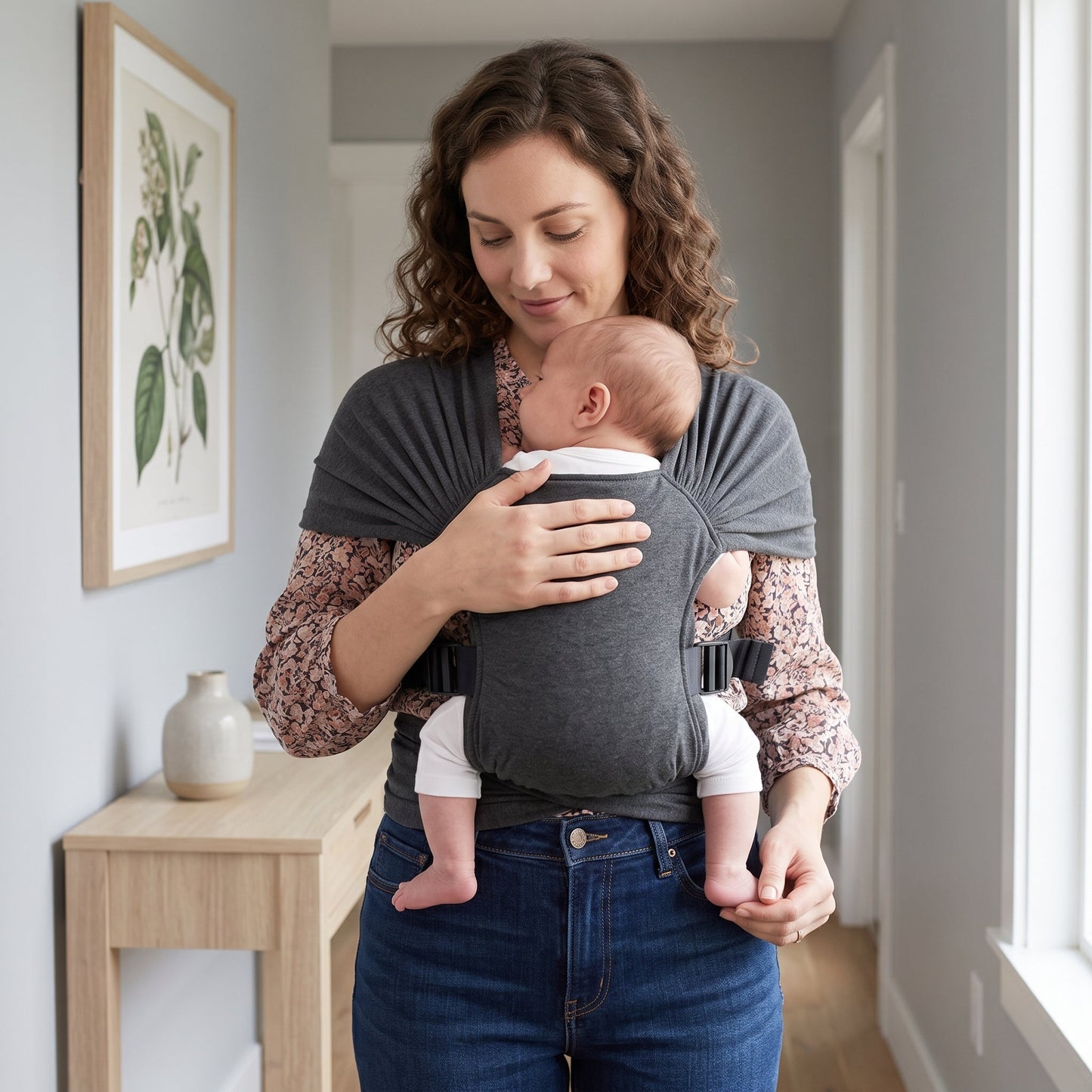 Adjustable Baby Wrap Carrier Sling – Soft Hands-Free Carry