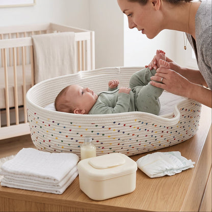 Portable Baby Changing Caddy Basket – Diaper Organizer