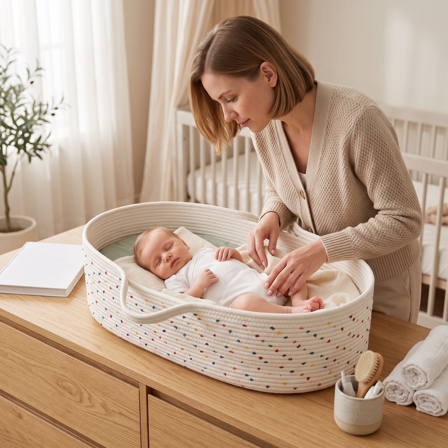 Portable Baby Changing Caddy Basket – Diaper Organizer