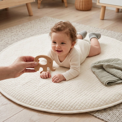 Round Padded Baby Play Mat – Crawling Activity Mat