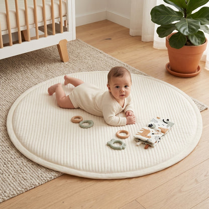 Round Padded Baby Play Mat – Crawling Activity Mat