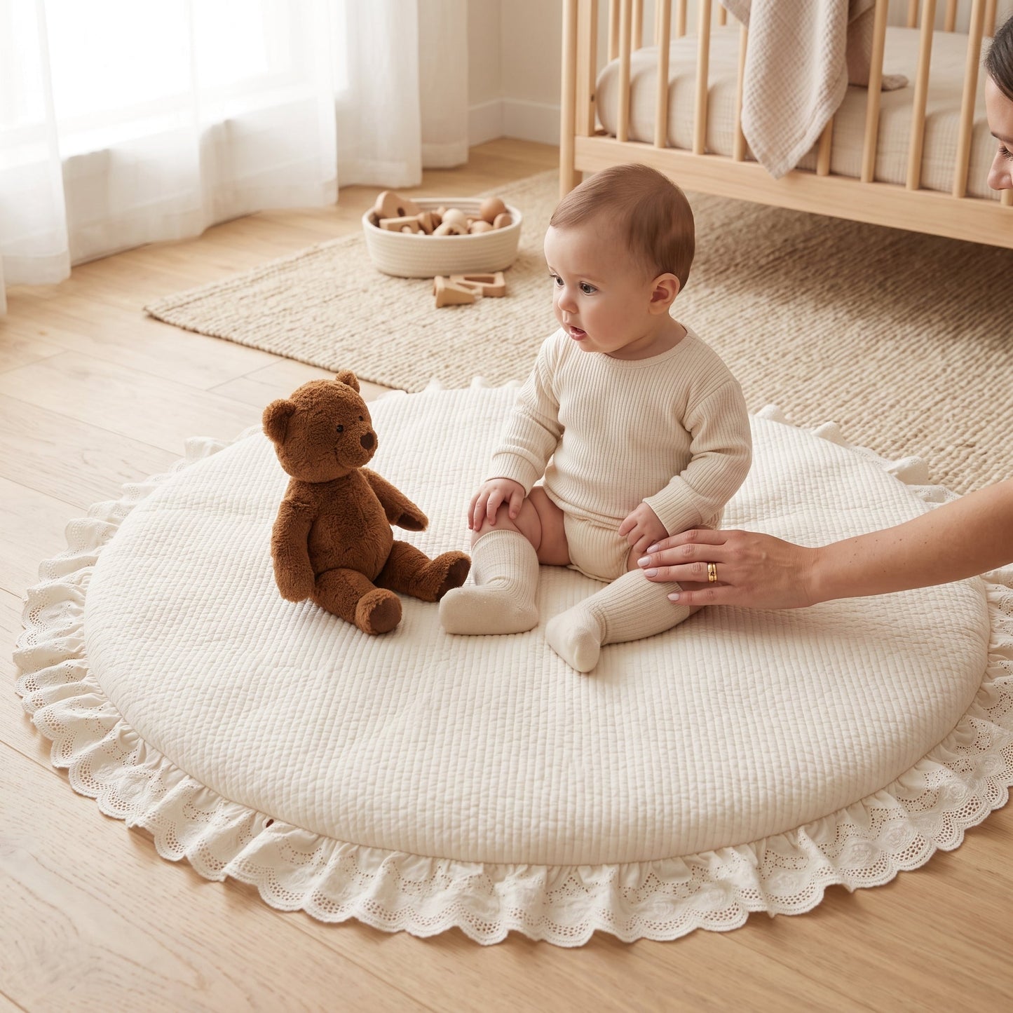 Round Padded Baby Play Mat – Crawling Activity Mat