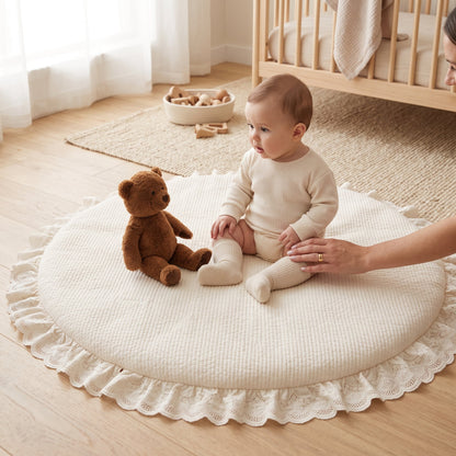Round Padded Baby Play Mat – Crawling Activity Mat