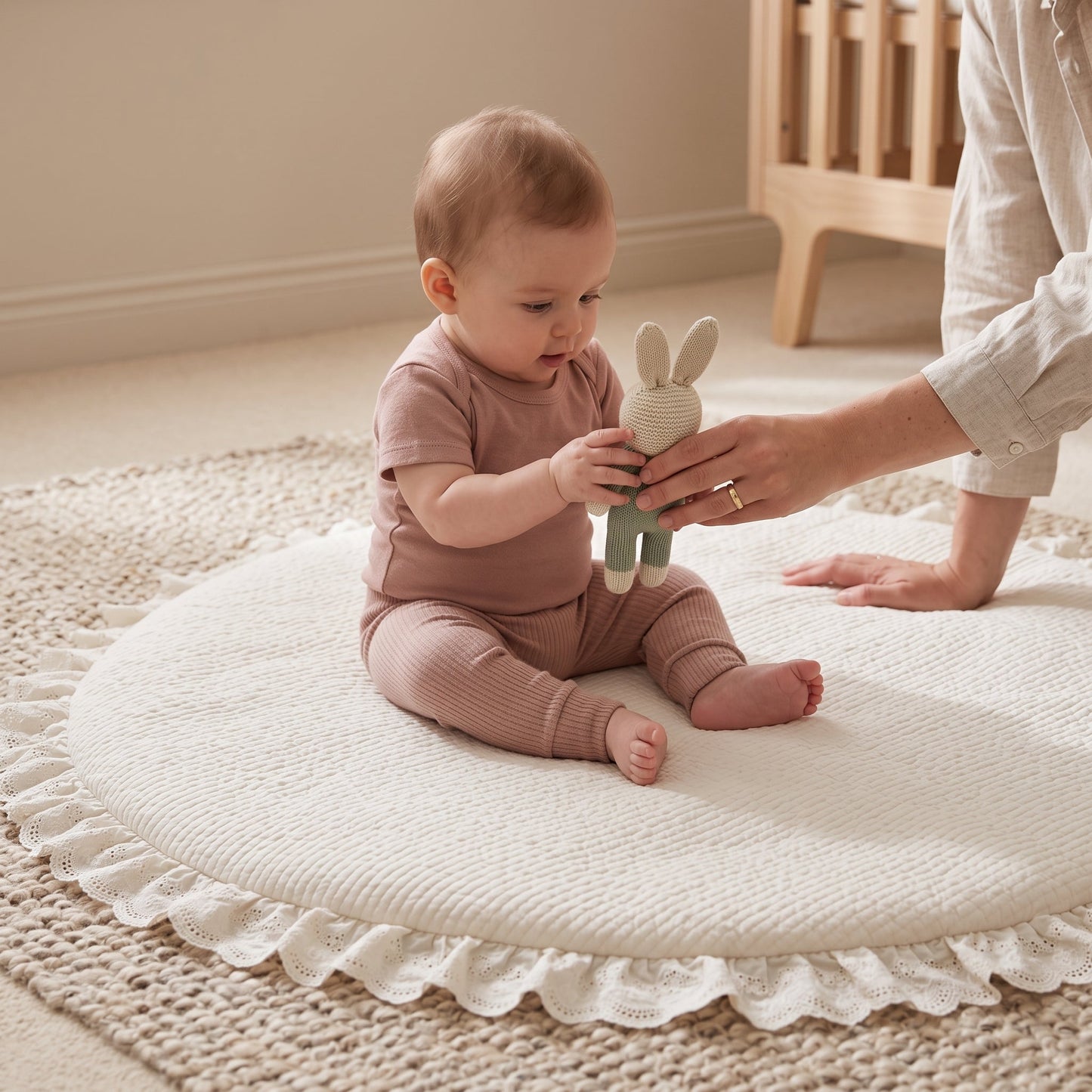Round Padded Baby Play Mat – Crawling Activity Mat