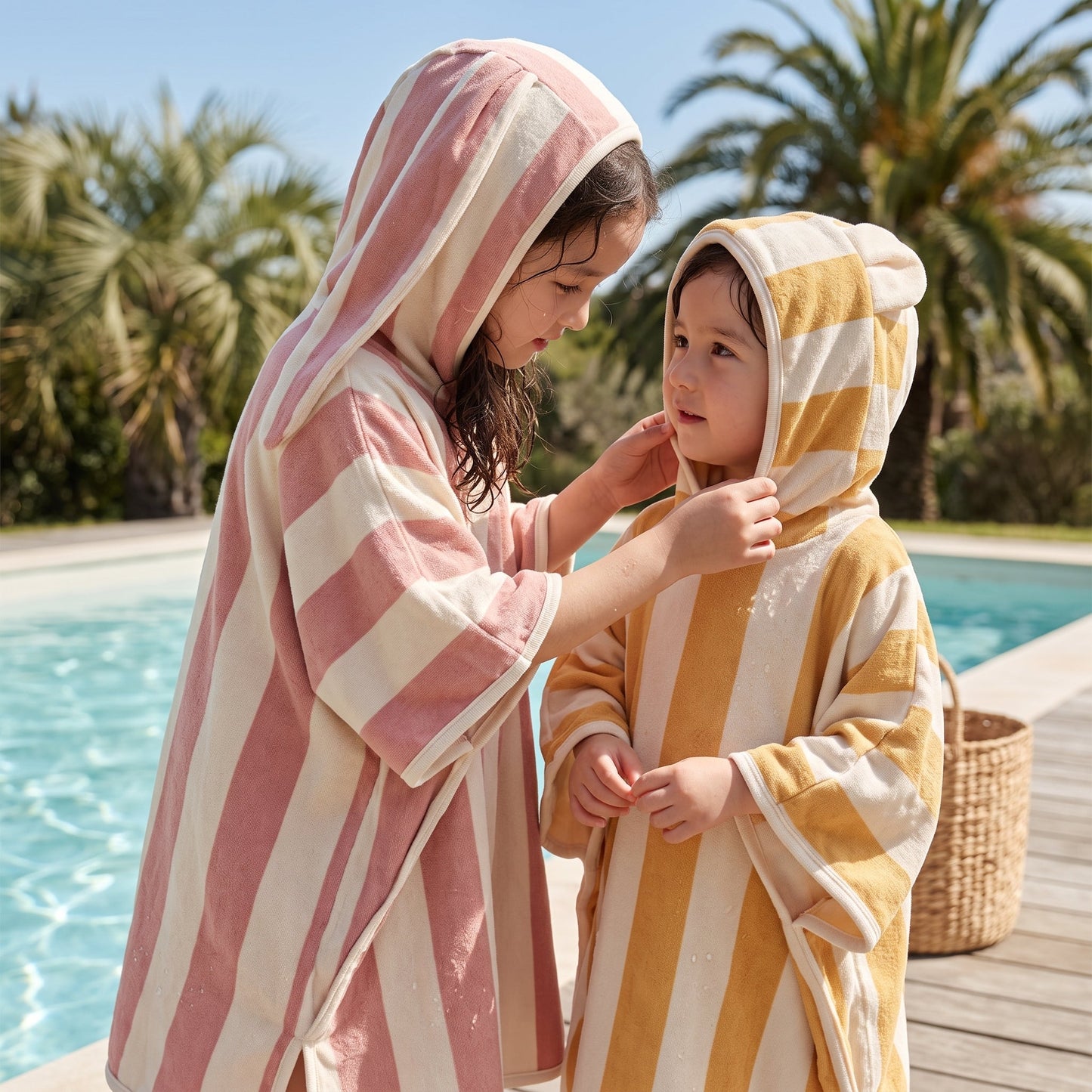 Kids Hooded Bath Towel – Animal Print Cotton Towel