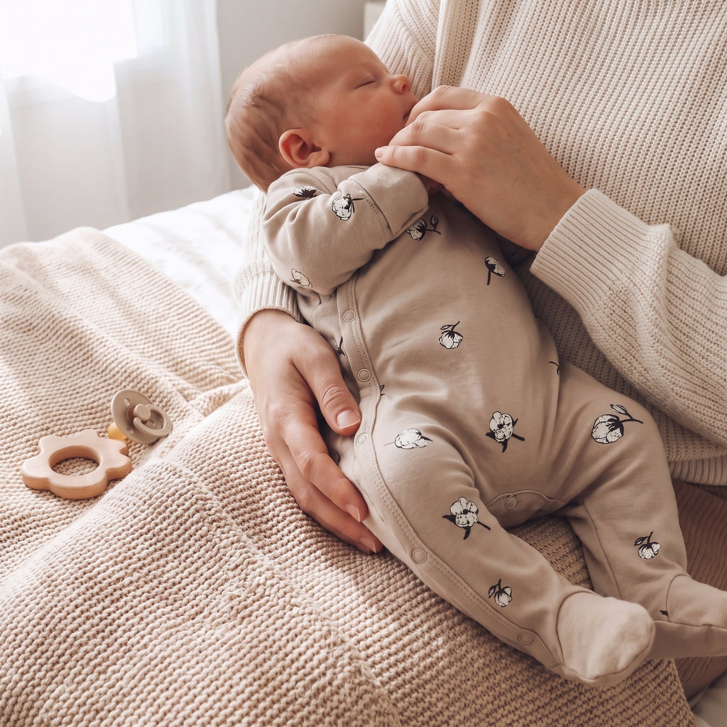 Cotton Baby Footed Romper – Long Sleeve Bodysuit