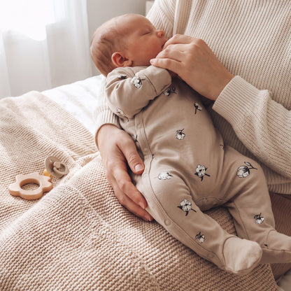 Cotton Baby Footed Romper – Long Sleeve Bodysuit