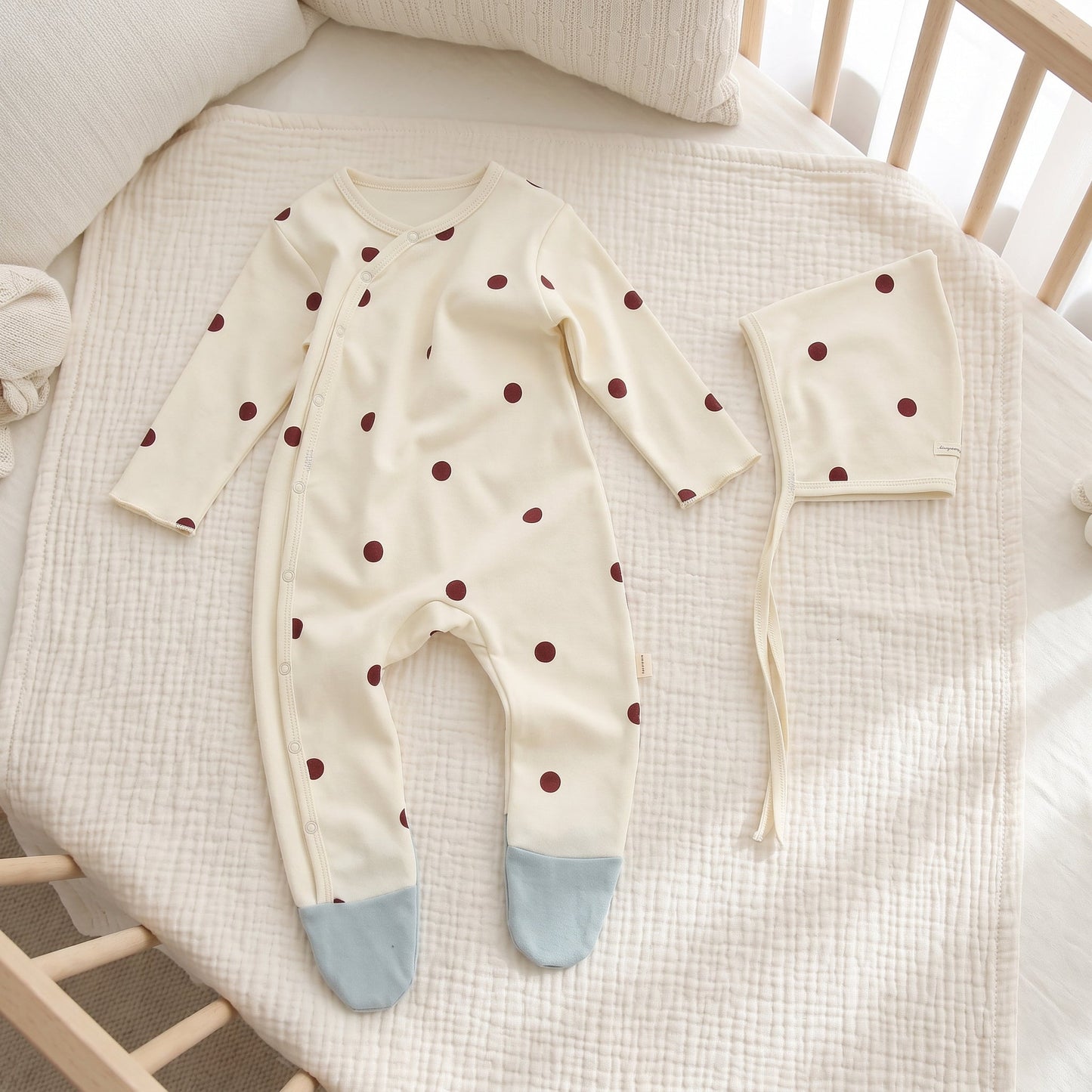 Cotton Baby Footed Romper – Long Sleeve Bodysuit