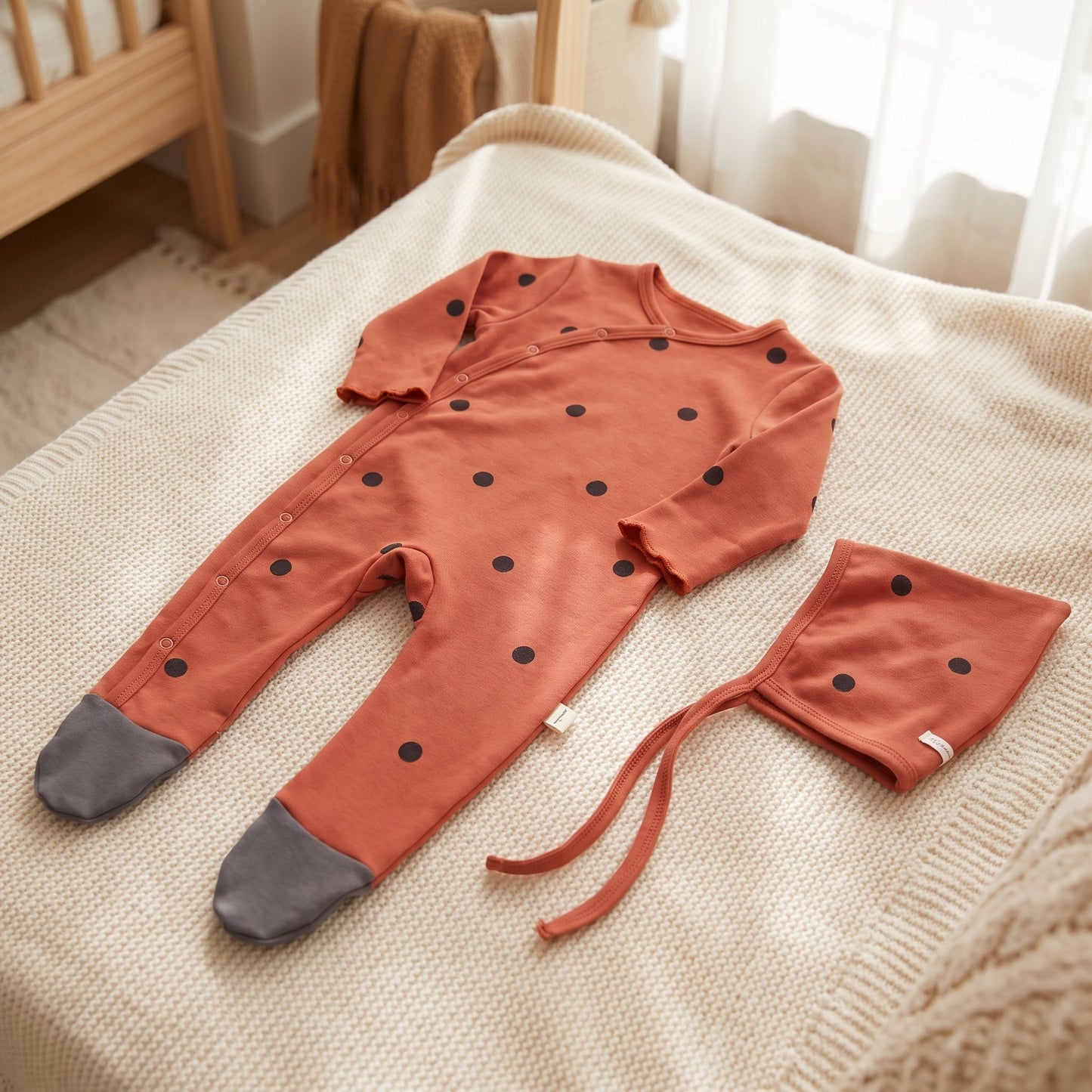 Cotton Baby Footed Romper – Long Sleeve Bodysuit