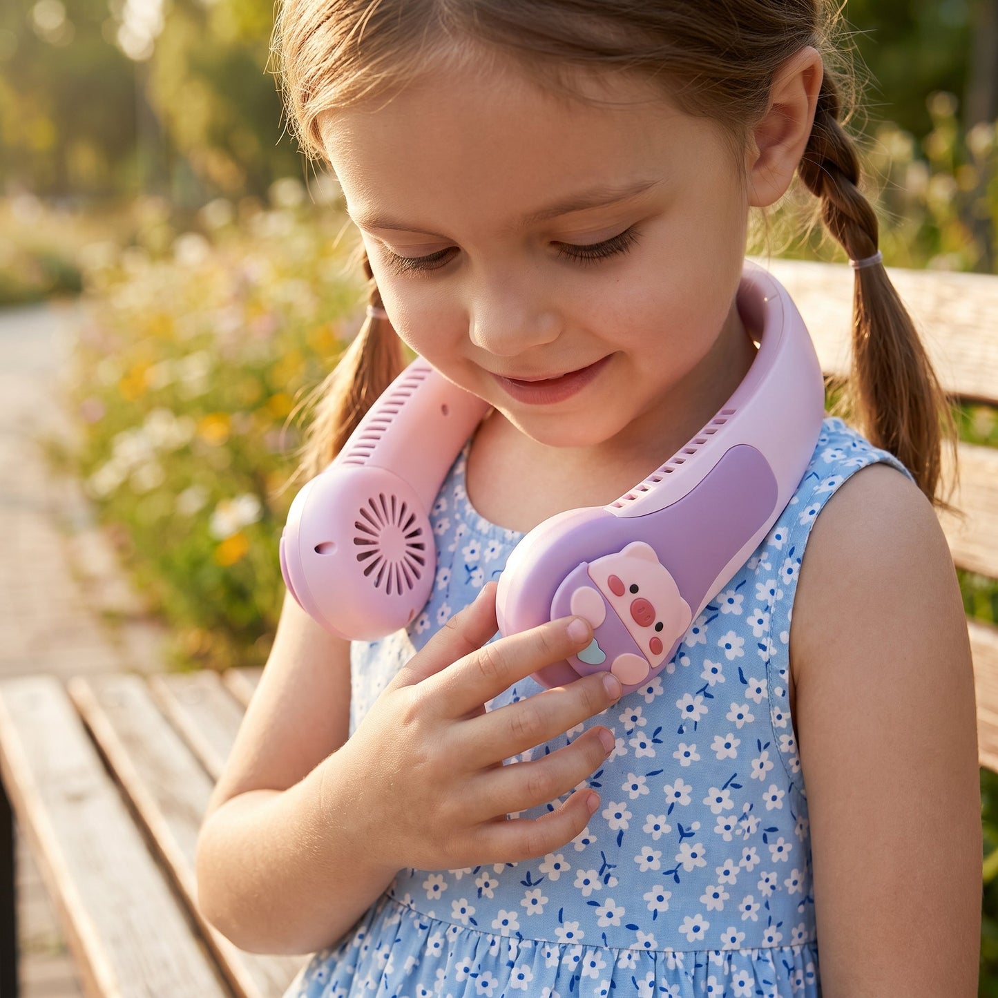 Wearable Neck Fan for Kids – Portable Rechargeable Cooling Fan