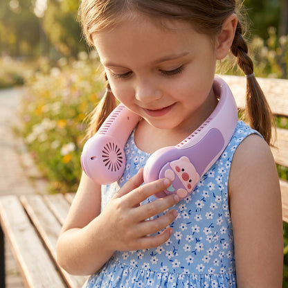 Wearable Neck Fan for Kids – Portable Rechargeable Cooling Fan