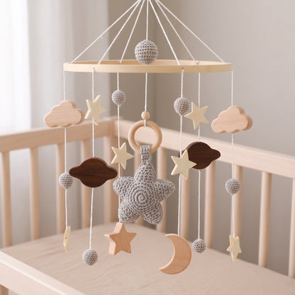 Wooden Crib Mobile – Star Design Nursery Decor