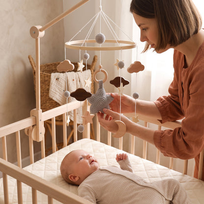 Wooden Crib Mobile – Star Design Nursery Decor