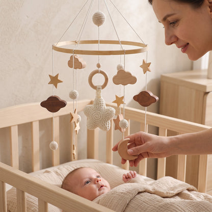 Wooden Crib Mobile – Star Design Nursery Decor