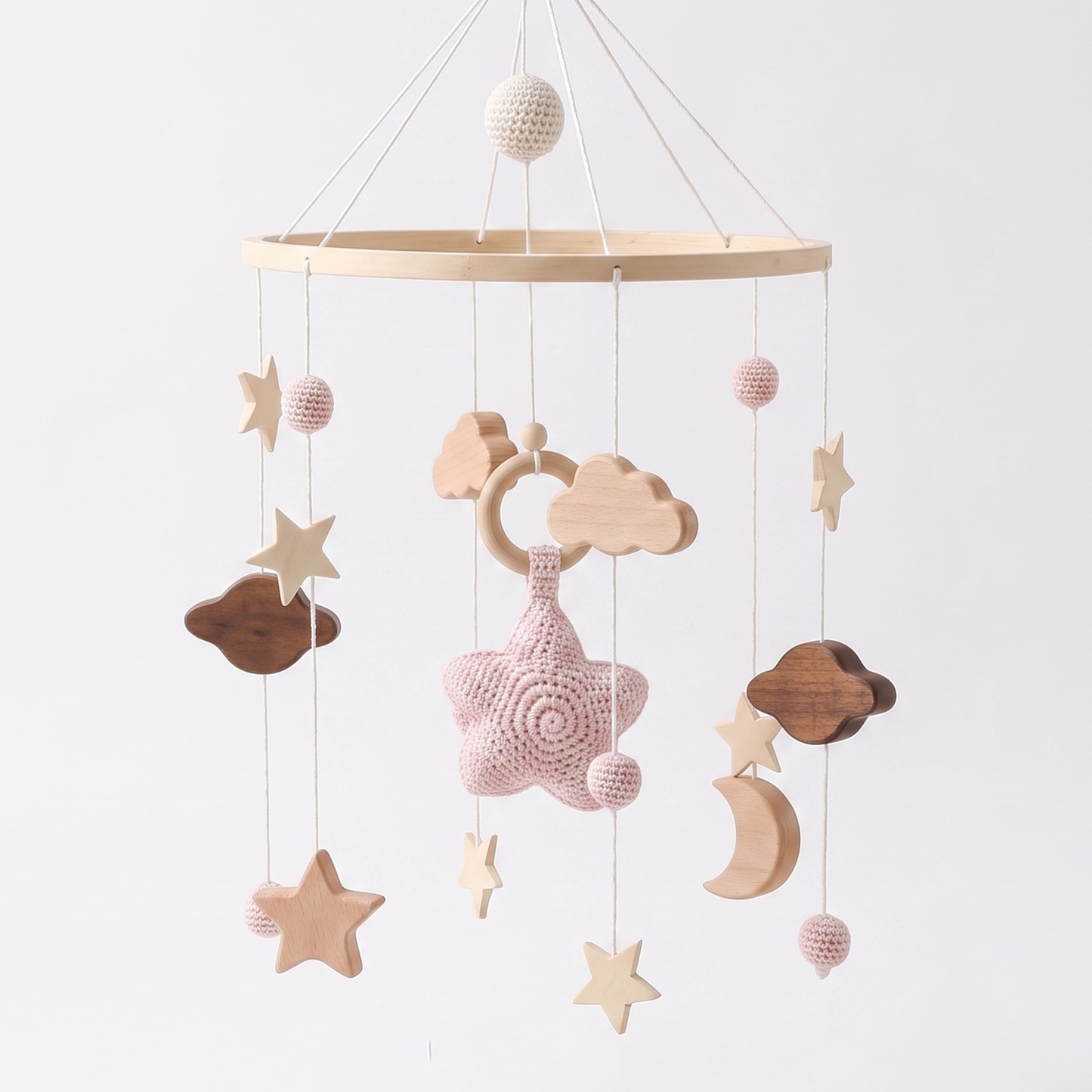 Wooden Crib Mobile – Star Design Nursery Decor