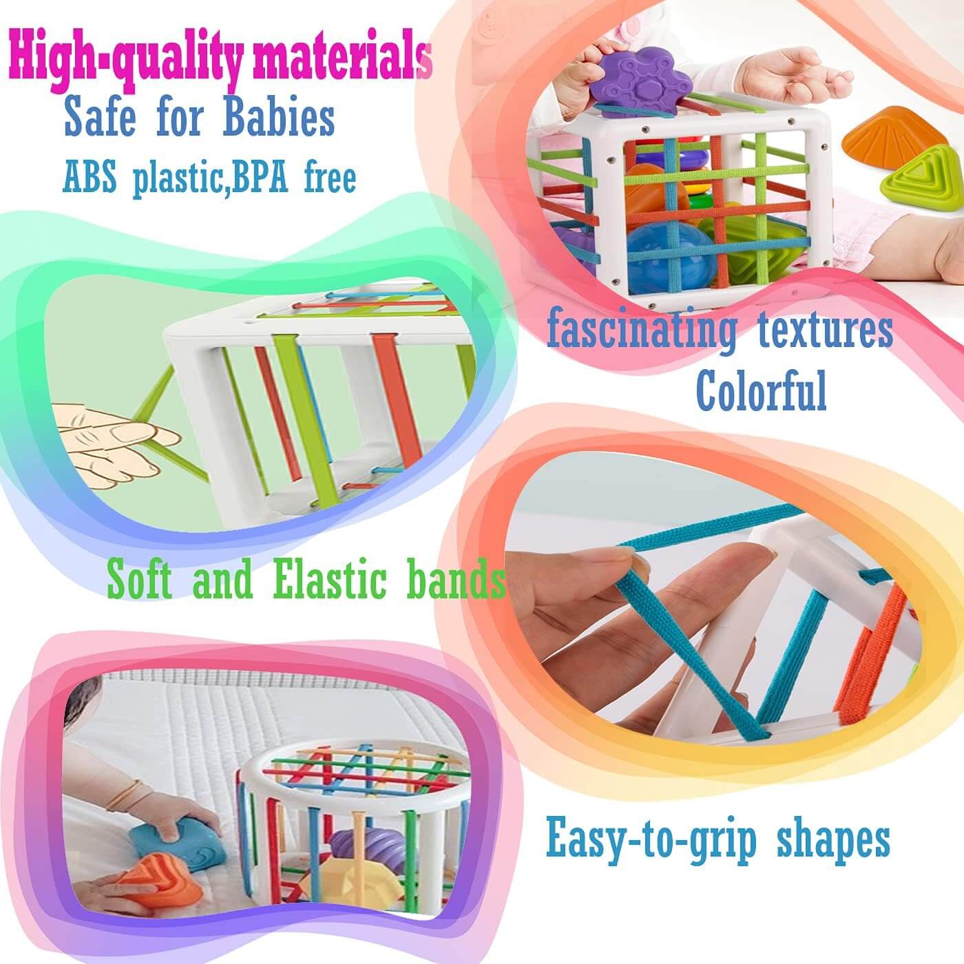 6-Piece Multi Sensory Shape Toy Set – Educational Baby Toy