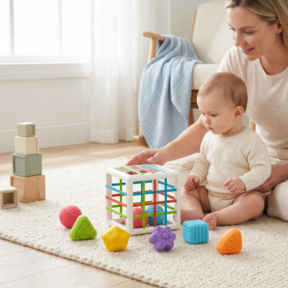 6-Piece Multi Sensory Shape Toy Set – Educational Baby Toy