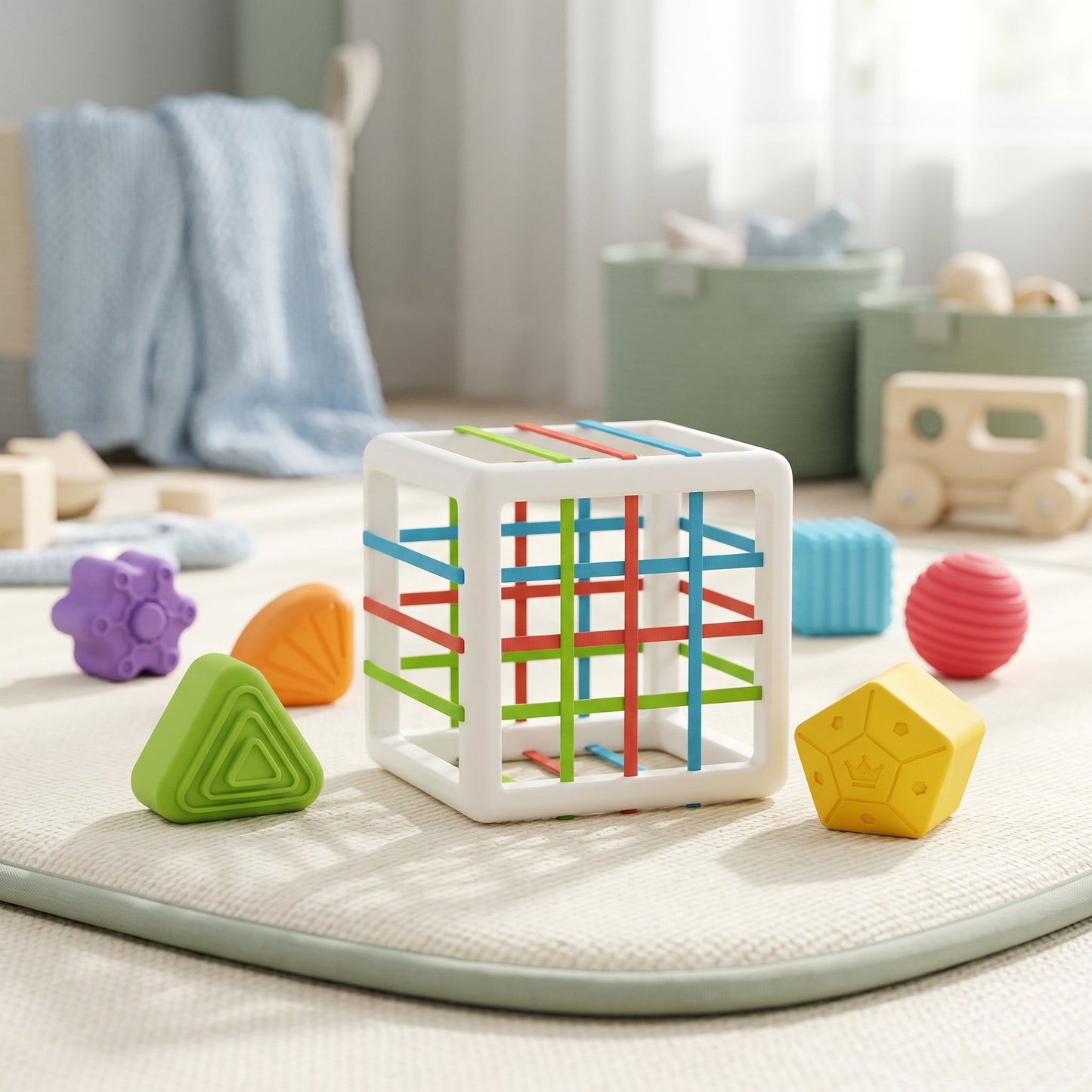 6-Piece Multi Sensory Shape Toy Set – Educational Baby Toy