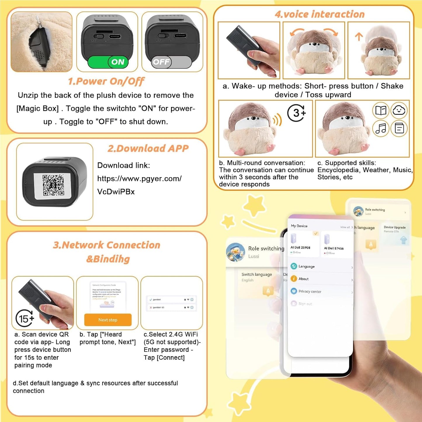 AI Smart Stuffed Animal Plush Toy – Interactive Learning Companion