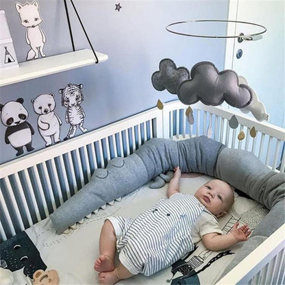 Animal Crib Bumper Liner Plush Toy – Padded Crib Protector