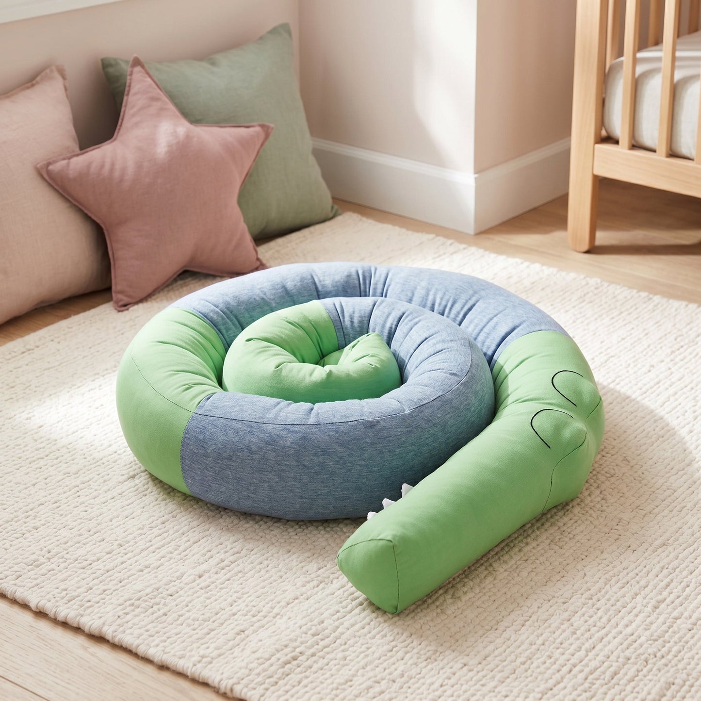 Animal Crib Bumper Liner Plush Toy – Padded Crib Protector