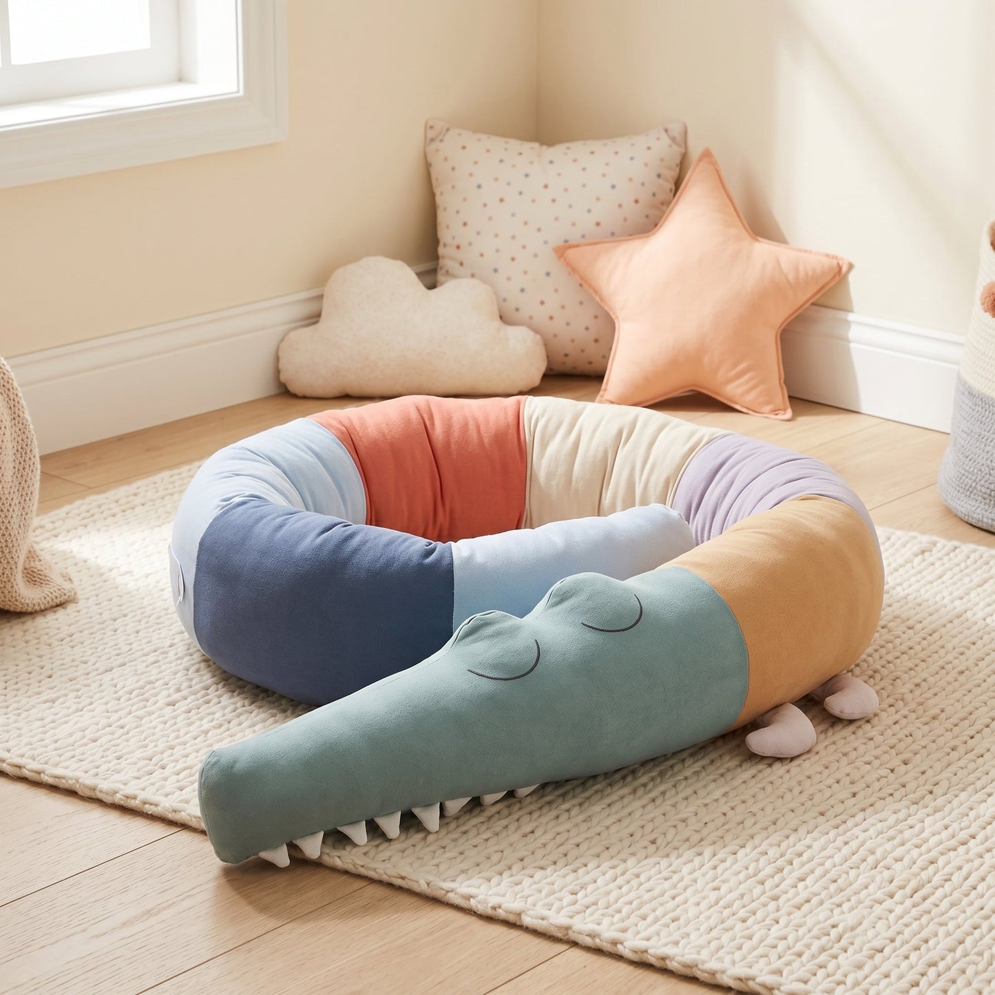 Animal Crib Bumper Liner Plush Toy – Padded Crib Protector