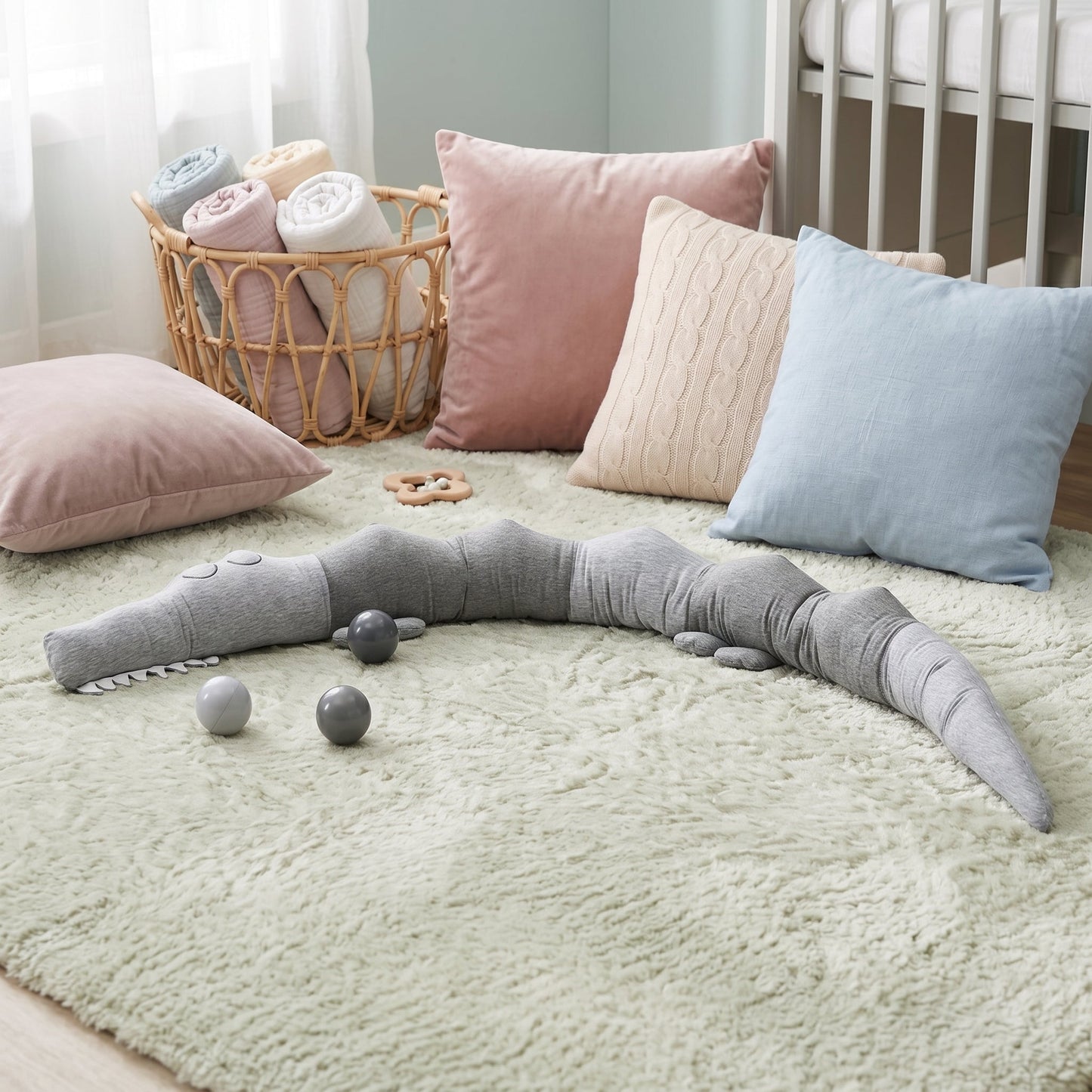 Animal Crib Bumper Liner Plush Toy – Padded Crib Protector