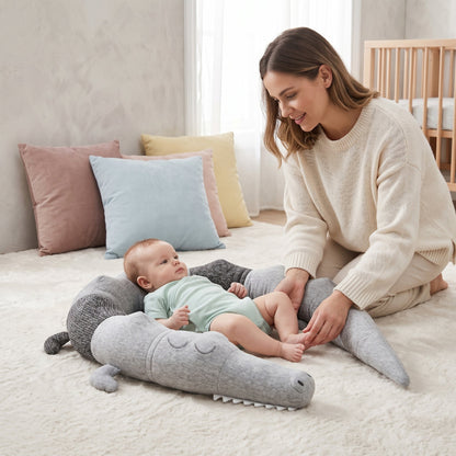 Animal Crib Bumper Liner Plush Toy – Padded Crib Protector