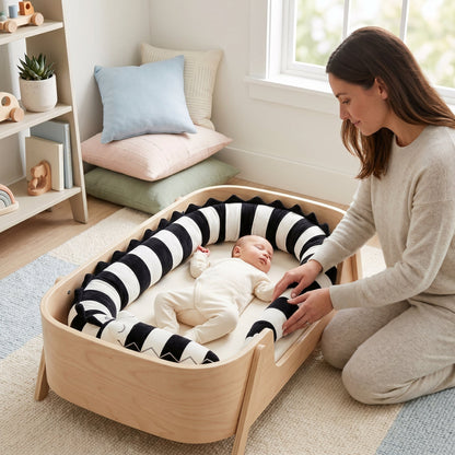 Animal Crib Bumper Liner Plush Toy – Padded Crib Protector