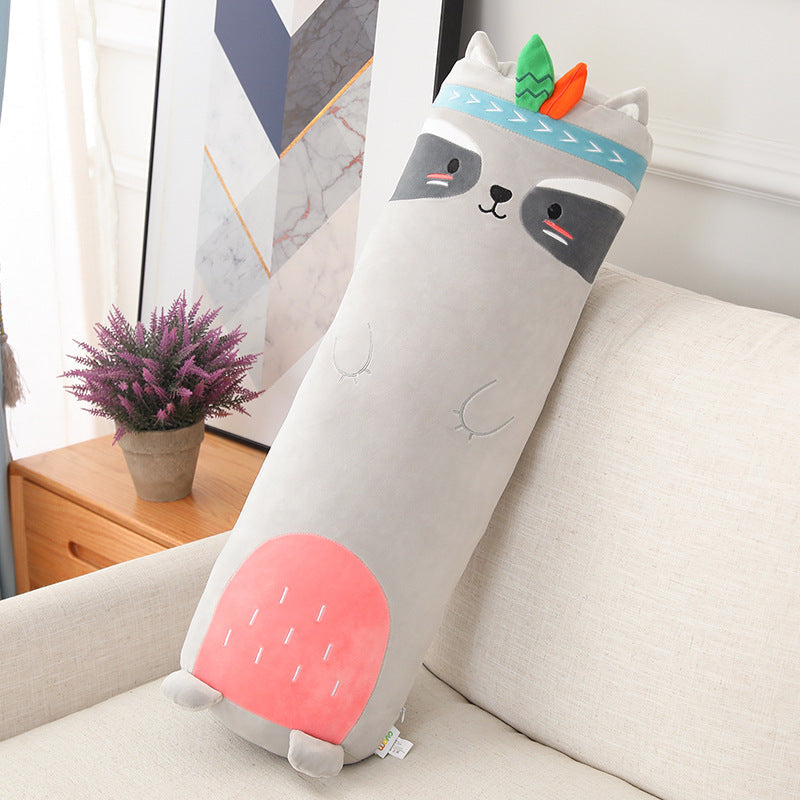 Animal Strip Plush Pillow Toy – Huggable Stuffed Cushion