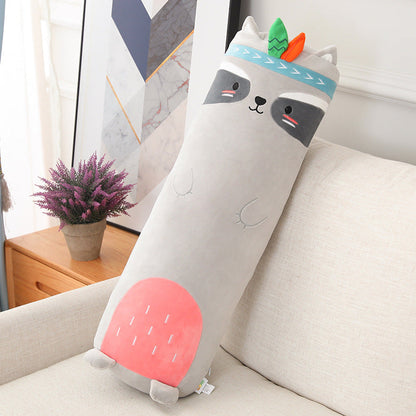 Animal Strip Plush Pillow Toy – Huggable Stuffed Cushion