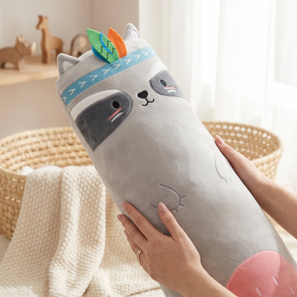 Animal Strip Plush Pillow Toy – Huggable Stuffed Cushion