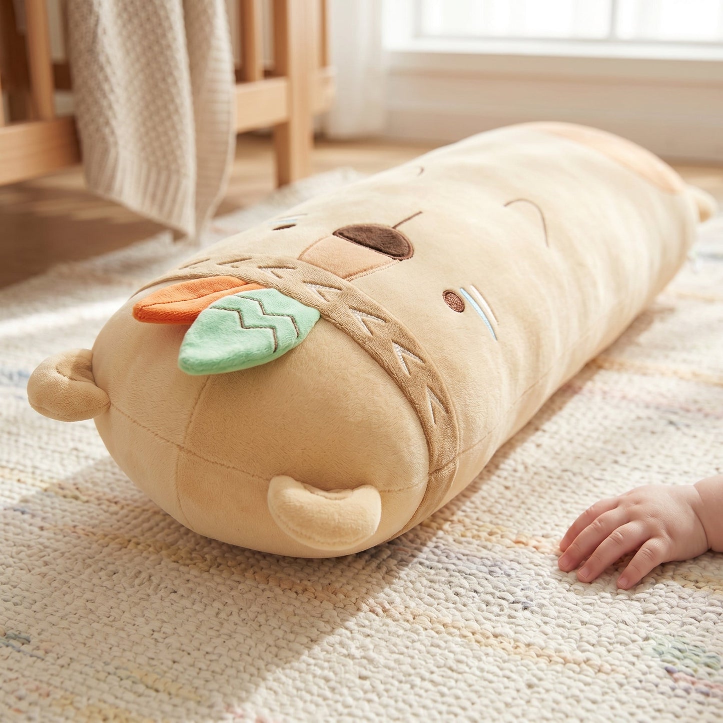 Animal Strip Plush Pillow Toy – Huggable Stuffed Cushion