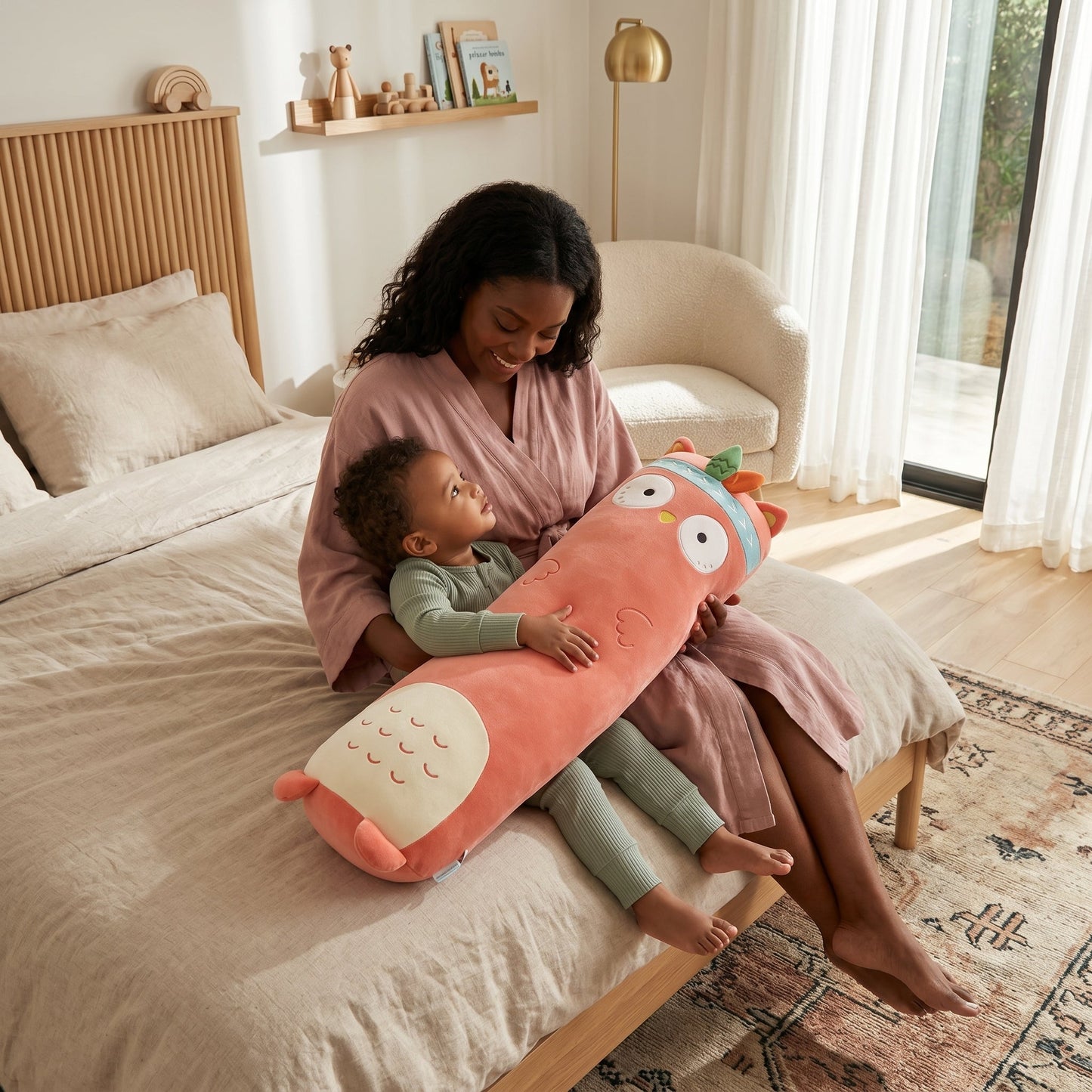 Animal Strip Plush Pillow Toy – Huggable Stuffed Cushion
