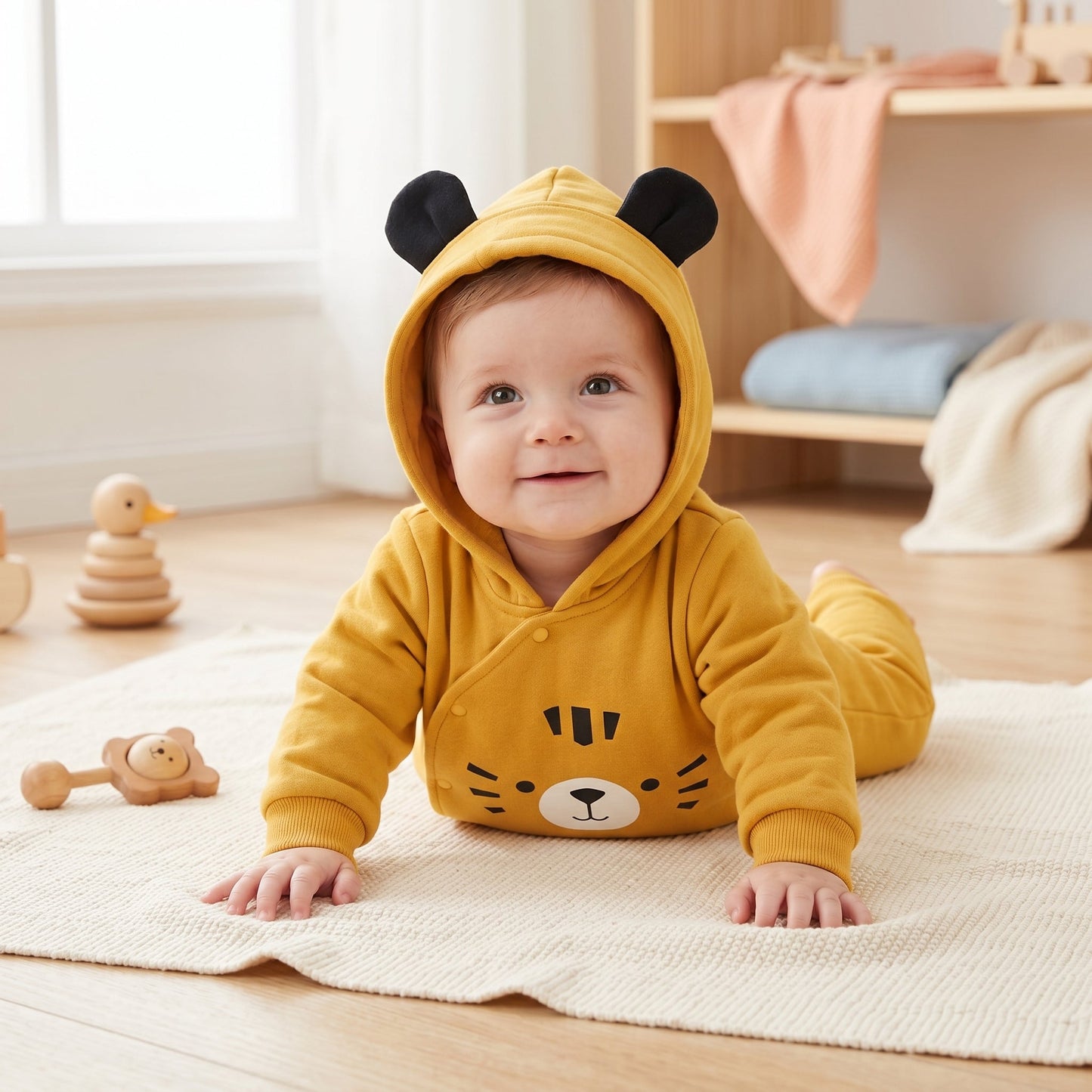 Baby Hoodie Romper – Autumn Outfit for Infants
