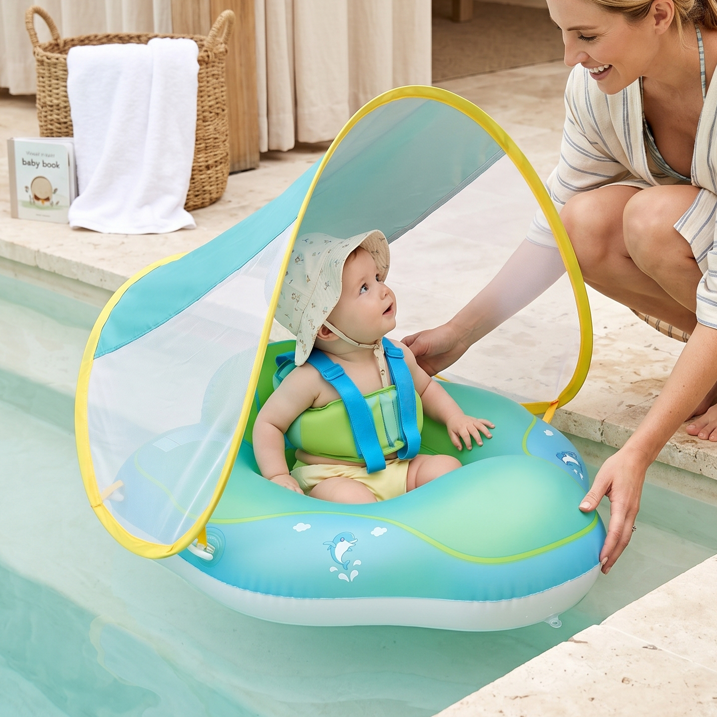 Baby Swimming Float Ring with Mesh Seat – Inflatable Pool Float